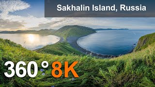 Sakhalin Island. Aerial 360 video in 8K