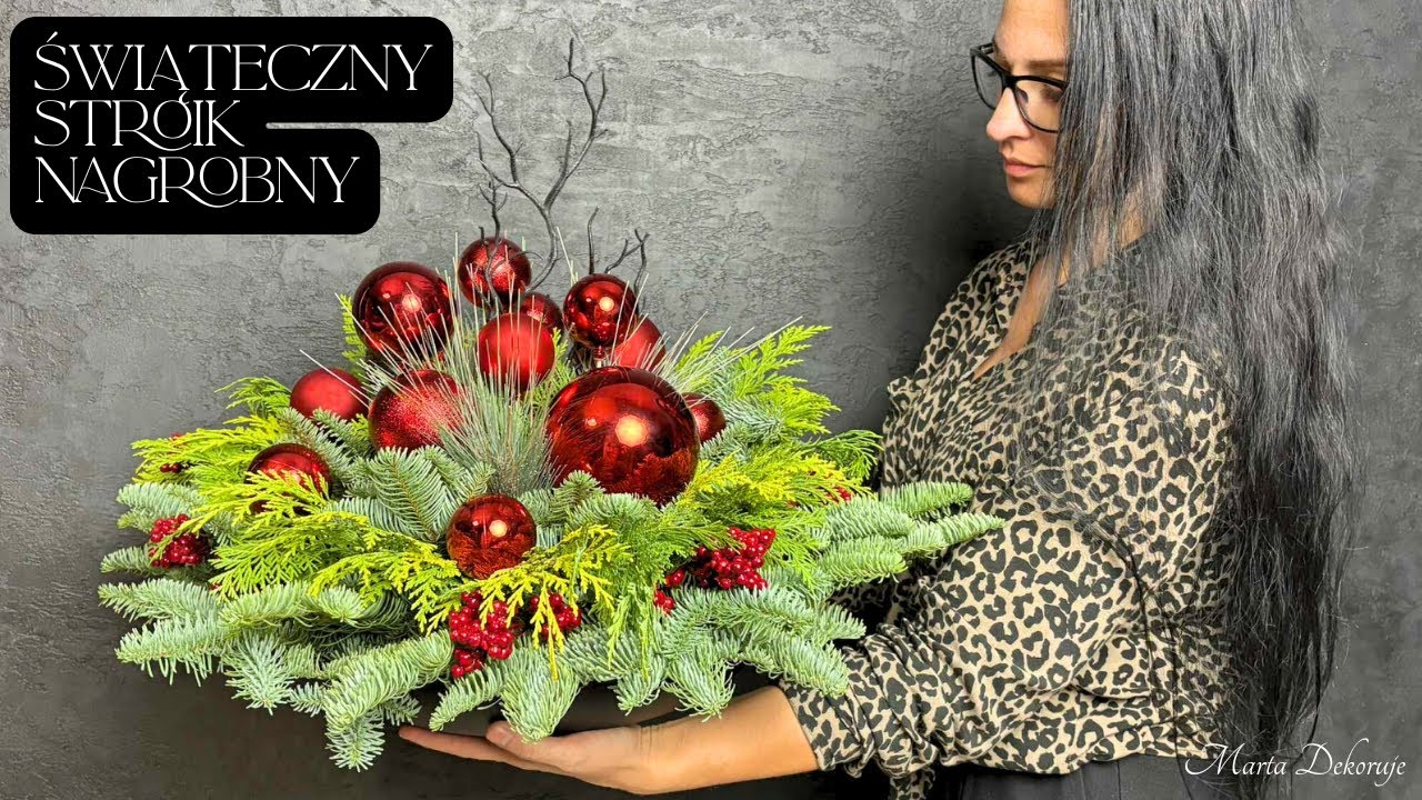 ŚWIĄTECZNA DEKORACJA NAGROBNA🎄  2 WERSJA 🎄BOGATSZA - LECZ NADAL SZYBKA I PROSTA W WYKONANIU