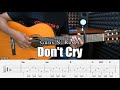 Don T Cry Guns N Roses Fingerstyle Guitar Tutorial TAB Lyrics