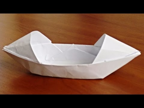 Как сделать лодку из бумаги. Оригами лодка из бумаги. Каяк. Origami boat