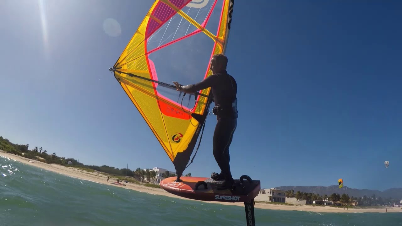 Windfoiling action in La Ventana Greg Glazier and Emily Ridgway