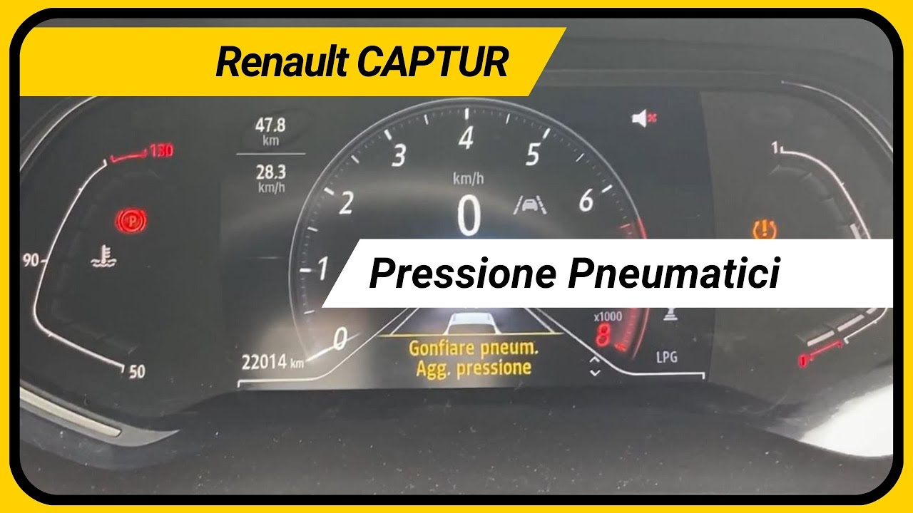 Renault Captur 2021/2022 - RESET pressione PNEUMATICI - YouTube