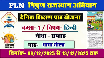 FLN निपुण राजस्थान अभियान l एफ‌एल‌एन कक्षा 2 हिन्दी दैनिक शिक्षण पाठ योजना l FLN hindi lesson plan