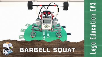 Lego EV3 robot-weightlifter. Barbell squat // Building instruction & program