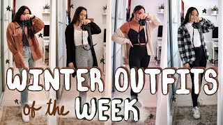 COLLEGE WINTER OOTW| layering, weather changes, etc