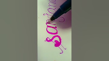 Calligraphy style writing subscribers request name "Sanjana"#calligraphy #shortsfeed #trending#viral