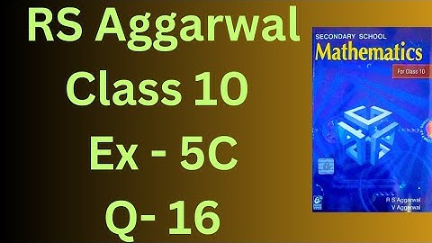 RS  Aggarwal Class 10 Maths | Chapter 5 Exercise 5C  Question 16 | Arithmetic Progression