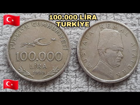 100.000 Bin Türk Lirası 1999 Yılı Türkiye Cumhuriyeti 75.Yıl Dönümü Günü Basılan Hatıra Madeni Para.