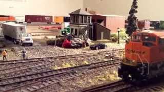 Neat video of my trains on my layout. 3-24-14
