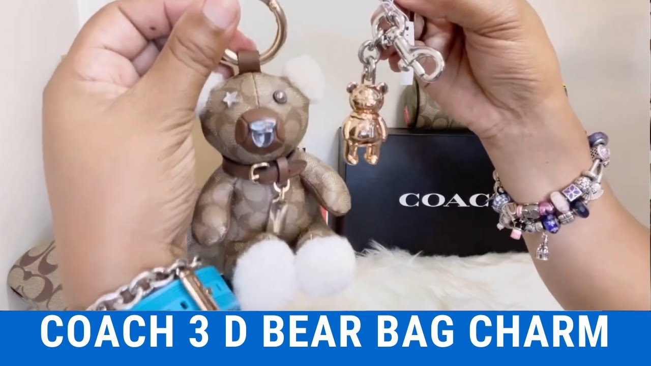 COACH 3 D BEAR BAG CHARM / KEY RING / COACH NEW ARRIVAL / COACH OUTLET /  FOB / HOLDER - YouTube