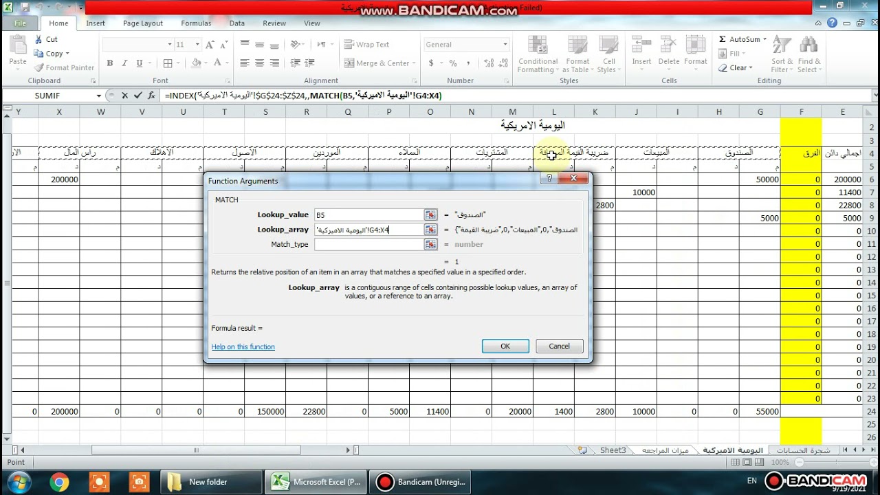 ميزان المراجعة مع أهم المعادلات