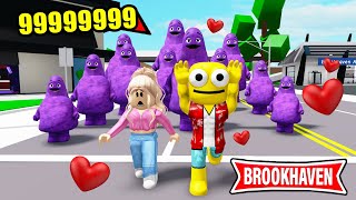 ODA & ODETTE vs 9999999 GRIMACE SHAKE ENORME (incroyable) #1 ! Roblox Brookhaven RP