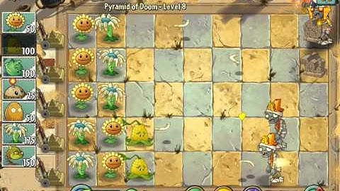 Plants vs. Zombies 2 Pyramid of Doom Level 08 ios iphone gameplay