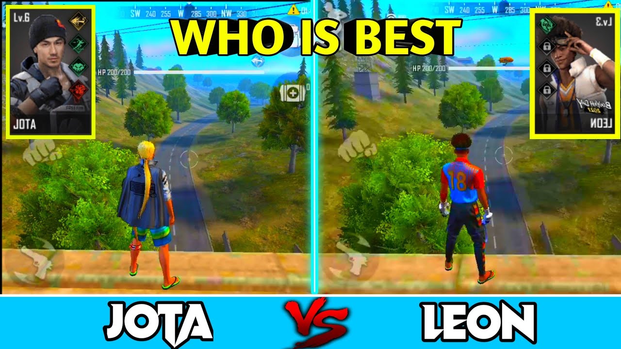 LEON VS JOTA ABILITY TEST FREE FIRE | LEON CHARACTER FREE FIRE | NEW CHARACTER ABILITY TEST - GARENA