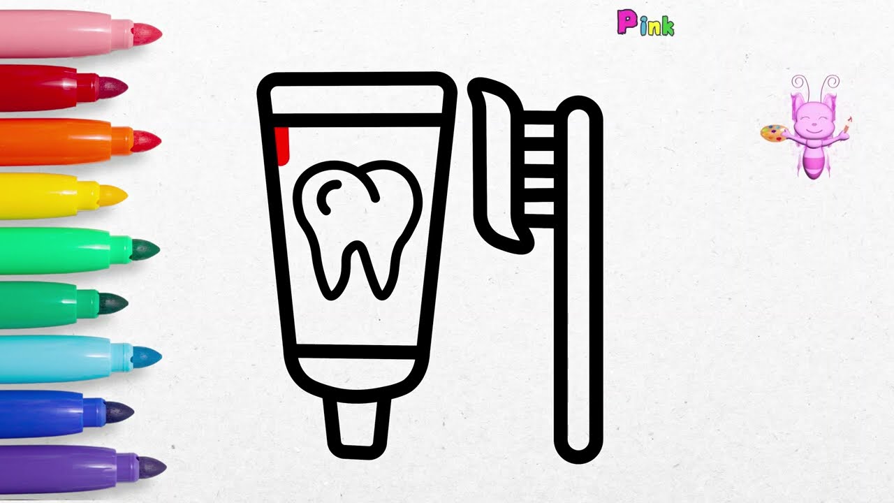Learn How to Draw Toothpaste and Toothbrush 