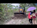 On this Village Connecting Mountain Road with JCB Backhoe