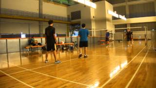 20131017大安雙打練習MD北極熊+蕭嘉瑋VS盧毅銘+李志浩1