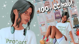100+ CC haul with links ✨ the sims 4: massive cc shopping haul! ✨☁️