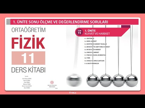 YAZILIYA HAZIRLIK MEB 11.Sınıf Fizik Kitabı 1.Ünite 61Soru (Mekanik)