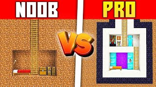 MINECRAFT NOOB vs PRO : SAFEST UNDERGROUND BUNKER BUILD CHALLENGE