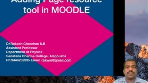 MOODLE Training Part 7 ( English) - Adding page resource  in MOODLE course