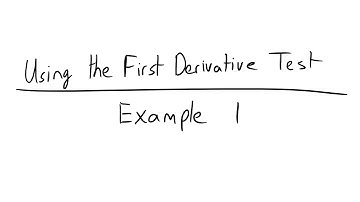First Derivative Test | Example 1