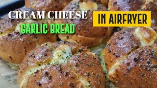 CREAM CHEESE GARLIC BREAD in Airfryer (Trending Garlic bread in Korea)