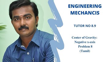 Engineering Mechanics | Centre of Gravity | Negative x-axis | Problem 8 | Tamil |Tutor No: 8.9