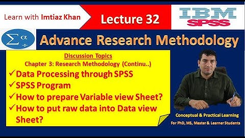 Lecture 32 ARM |How to process data through SPSS to prepare Variable & Data View Sheet| Imtiaz Khan