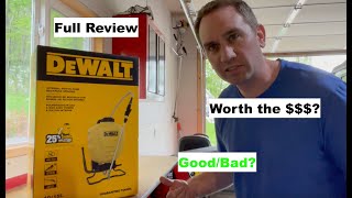 Dewalt 4 gal Backpack Sprayer Full Review- Unboxing - Spraying for Weeds Crabgrass