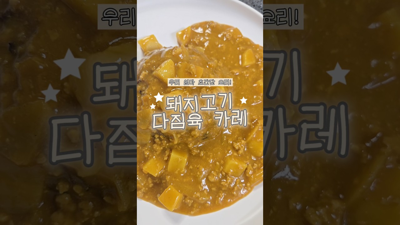 우리 엄마 초간단 요리 돼지고기 다짐육 카레! — 리쿡 | 우리 엄마 요리 일기 레시피 썸네일