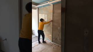 How to Prepare Tiles Wall , Handsome man prepares bricks & Fast Beauty ep 177