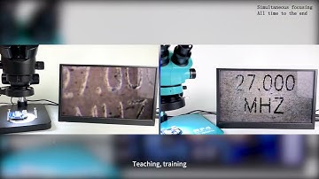 RF4 True Triocular focusing microscope RF-7050PRO synchronous zoom CTV adapter camera interface 0.5X