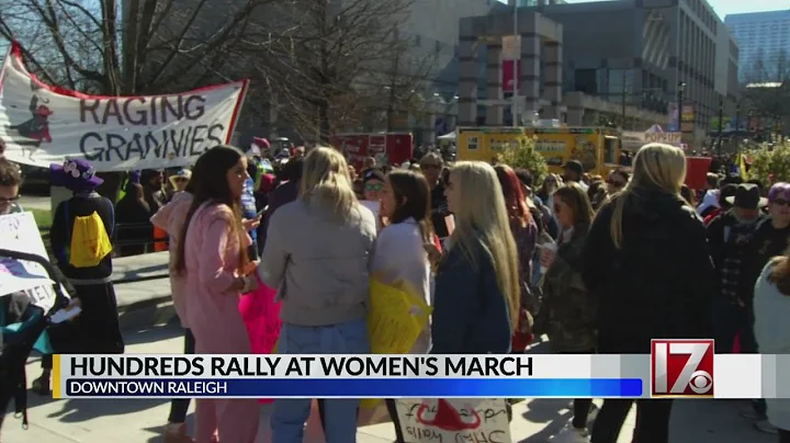 Hundreds rally at Raleigh women's march
