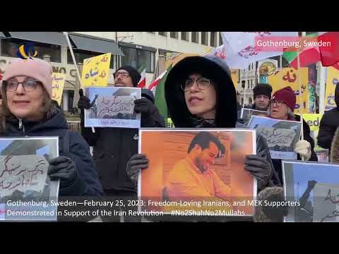 Gothenburg, Sweden—February 25, 2023: MEK Supporters Demonstrated in Support of the Iran Revolution