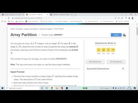 Array Partition: January Long 2022 - II, Division 3 (Rated)  »