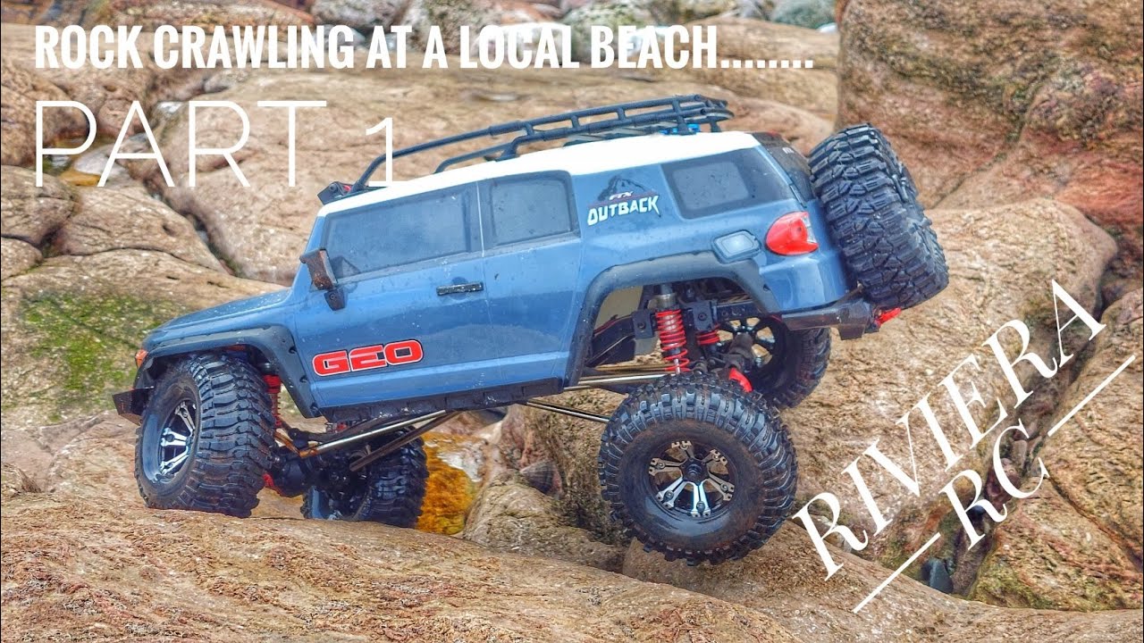 Rock Crawling with FTX Geo & Fury and Traxxas TRX4 at a local beach ...