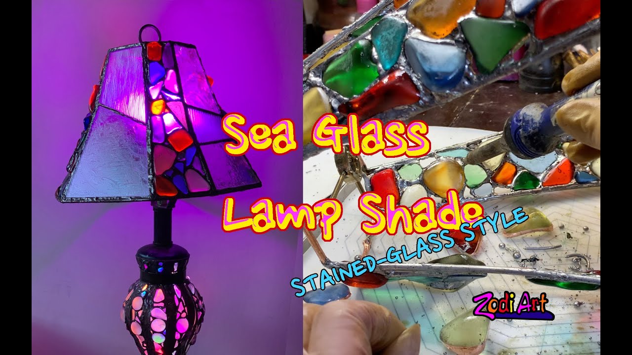 Sea Glass Lamp Shade- Stained Glass Style
