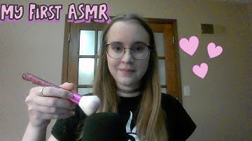 My First ASMR Video || Mic Brushing, Whispers