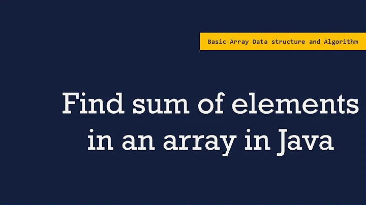 Find sum of elements in an array in Java | Basic Array Algorithm