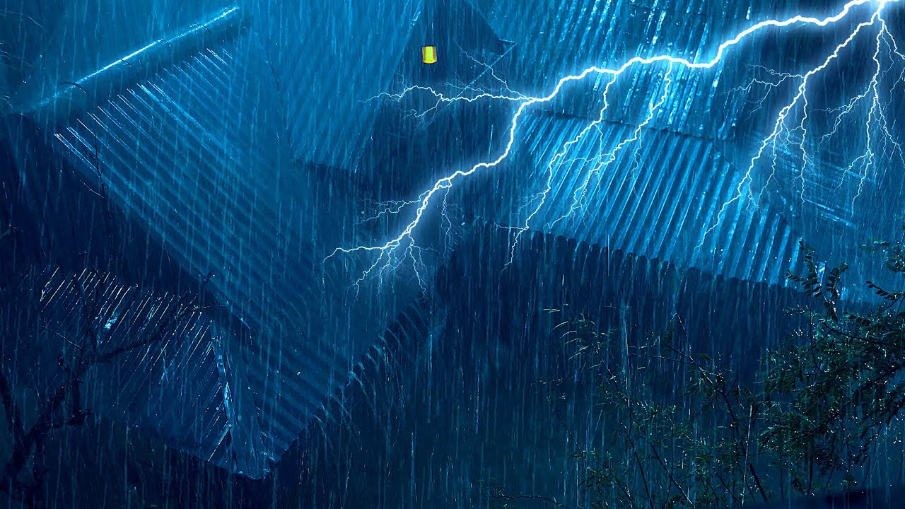 Drift into Sleep Quickly with Heavy Rain & Thunder Crashing on an Old Metal Roof in the Forest