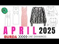 Dessins Au Trait Complets BURDA 4 2025 C Est Le Temps De La Couture Printanière 