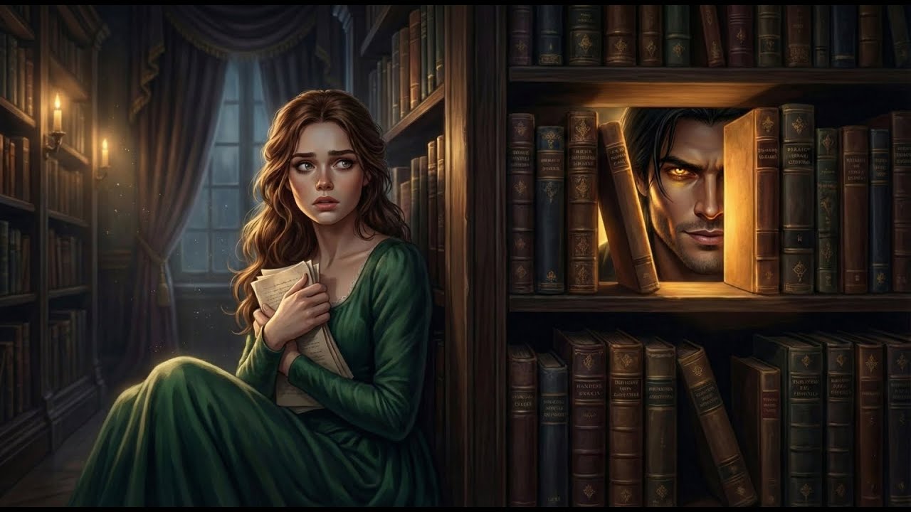 She Hid Behind the Library Shelves—The Alpha King Slid a Book Aside. 