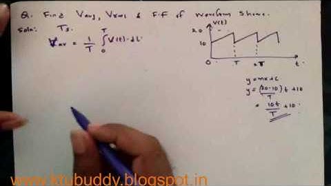 AC Waveform  - RMS and AVG Value KTU Important Problem 3