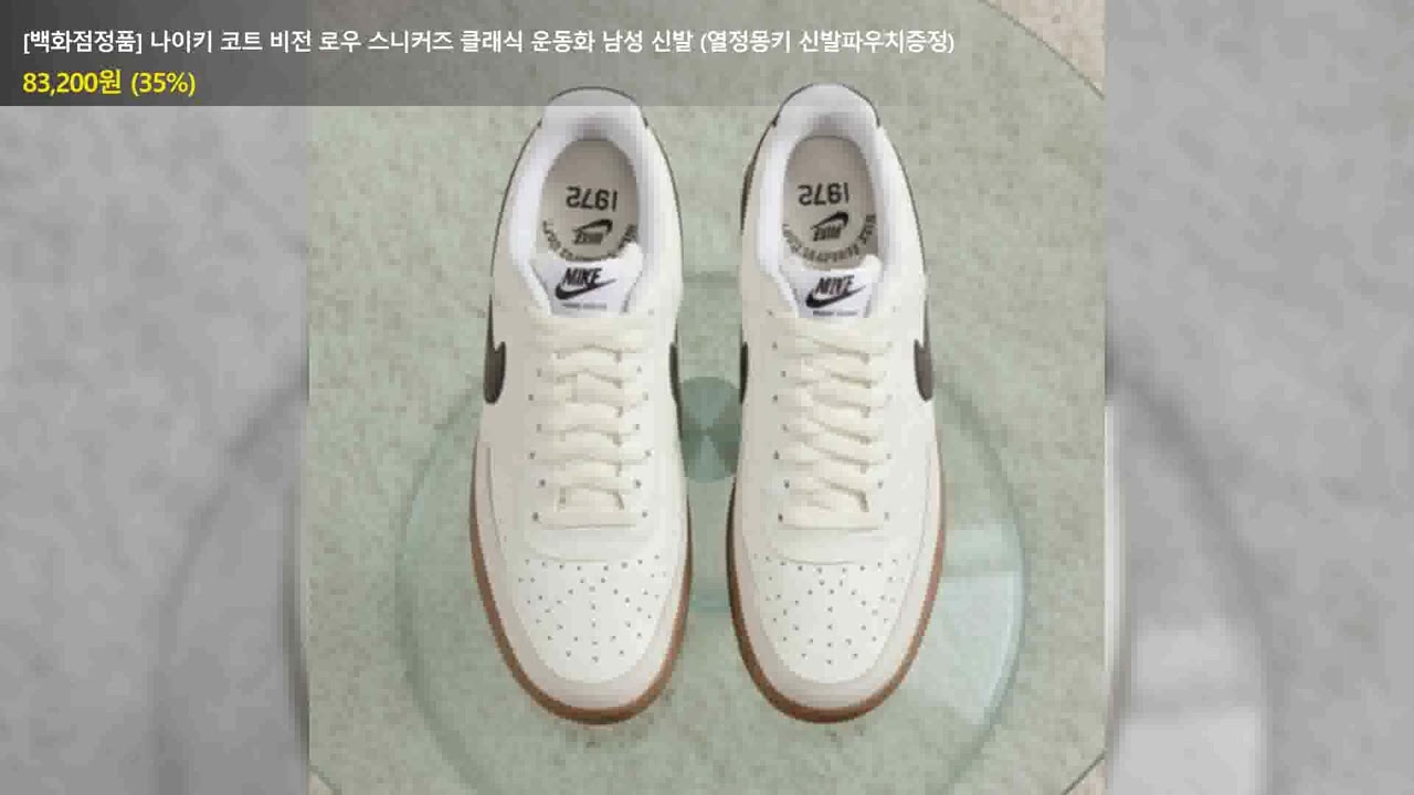 [백화점정품] 나이키 코트 비전 로우 스니커즈 클래식 운동화 남성 신발 (열정몽키 신발파우치증정)