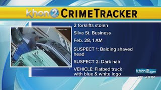 CrimeTracker: 2 suspects wanted for stealing forklifts
