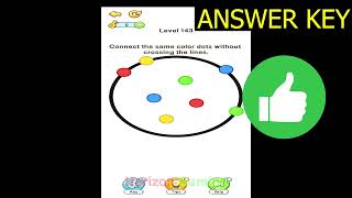 Brain Ace LEVEL 143 Connect the same color dots without crossing the lines - Gameplay Walkthrough screenshot 1