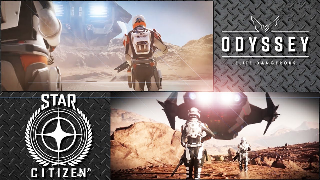 Star Citizen / Elite Dangerous Odyssey : Comparison split screens - YouTube