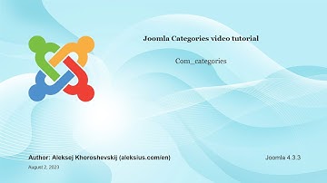 Joomla Categories (Сom_categories) video tutorial