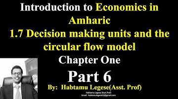 Introduction to Economics in Amharic Decision making units and the Circular Flow Model Ch One Part 6